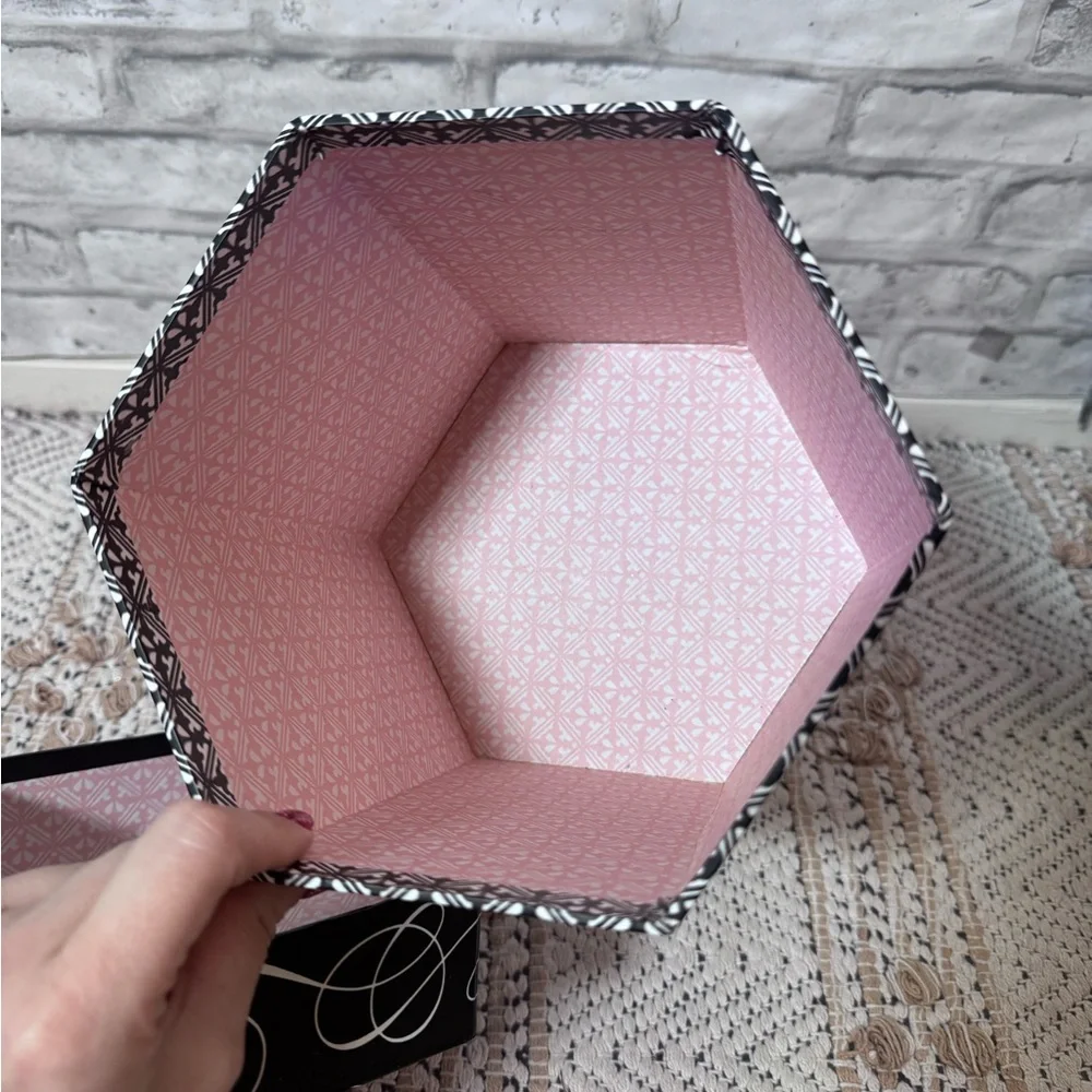 Decorative Black Gift Box with Pink Accents